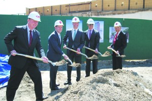 SHOVEL BUDDIES: Ground was recently  broken on the 35-story LEED Silver targeted 44-28 Purves Street .