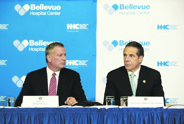 Mayor Bill de Blasio and Governor Andrew Cuomo (Photo: Bryan Thomas/Getty Images). 