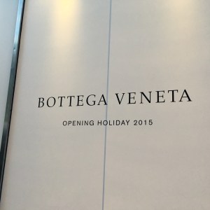 Signage about Bottega Veneta coming to 650 Madison Avenue.