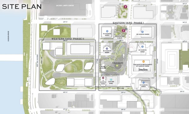 Related Pays $152M for a Far West Side McDonald’s A image of the master plan for Related Companies and Oxford Properties Group's Hudson Yards development.