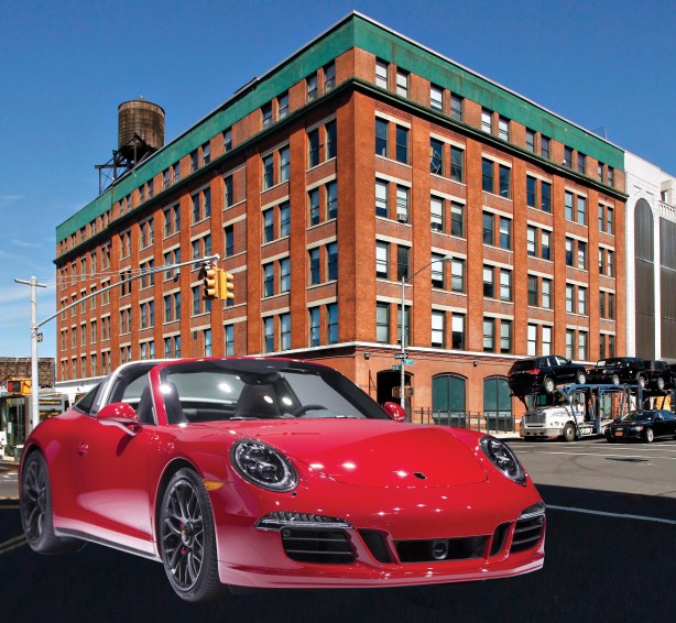 TAKE THIS PORSCHE, PLEASE: In a sign that tenants really have the upper hand, the landlord of 707 11th Avenue between West 50th and West 51st Streets is offering a chance to win a Porsche to a broker who brings a “qualified tenant” to view office space (Photo: CoStar Group).