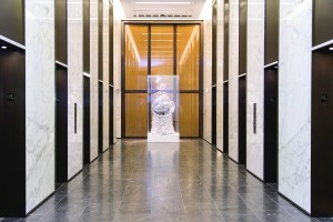 Tin Foil Man artwork in the redesigned lobby (Photo: Kaitlyn Flannagan/ For Commercial Observer).