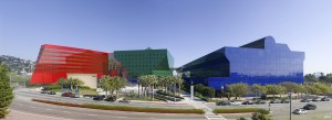 Pacific Design Center's Red, Blue and Green Buildings. 