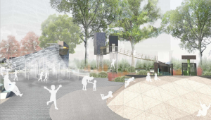 Treehouses in the park (Rendering: The Battery Conservancy). 