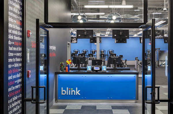 Blink Fitness interior with signage