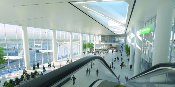 A rendering of the new Terminal B. 