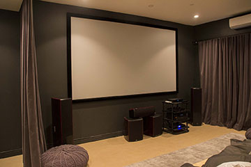 The movie room at the Brooklyn location (Photo: David Khorassani/for Commercial Observer). 