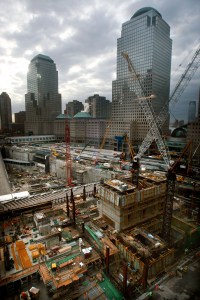 Early work on 1 World Trade Center. Photo: Mario Tama/Getty Images.