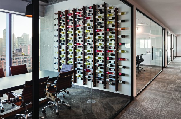 The Plan: VaynerMedia at 10 Hudson Yards A wall of wine bottles also seems to have been a requirement.
