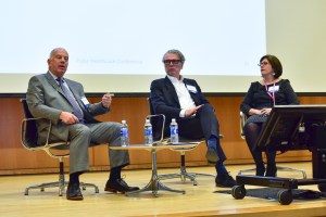 Robert Greenspan, James Crispino and Lucy Xenophon. Photo: Sean Zanni/PMC