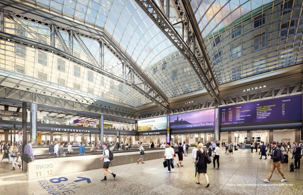 A rendering of the Moynihan Train Hall. Photo courtesy: SOM