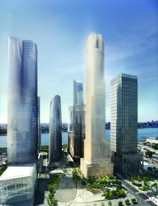 35 Hudson Yards, center, will house a 223-key Equinox hotel and a 60,000-square-foot Equinox club. Rendering: Related Companies and Oxford Properties Group.