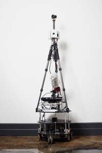Meet VR2, a Robot Out to Change Real Estate and Cut Human Brokers Out (Sort Of) VR2 is a made of various lens, a tripod, a base with wheels and microphone and very technical coding. Photo: Yvonne Albinowski/For Commercial Observer.