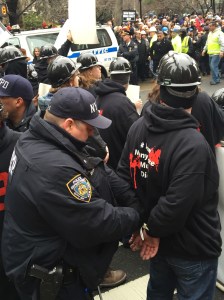 De Blasio has Blood on His Hands: Construction Union Boss Protesters were arrested during the demonstration. Photo: Terence Cullen/Commercial Observer