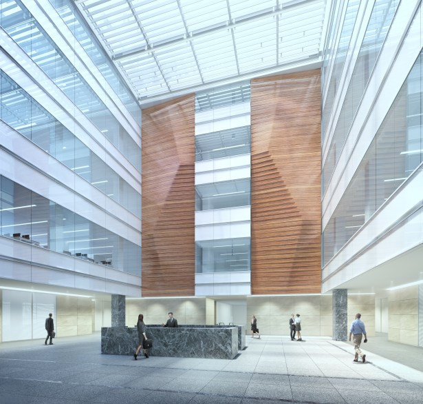 Midtown Makeovers: Revamping Before Refi A rendering of the lobby at 237 Park Avenue. Courtesy: RXR Realty.
