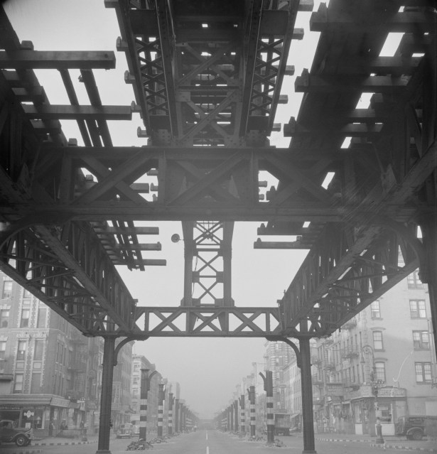 The Second Avenue elevated line as it was demolished. 
