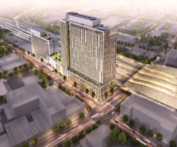 BRP Companies' 669-unit development near the AirTrain station in Jamaica called The Crossings at Jamaica Station. Photo: FXFOWLE