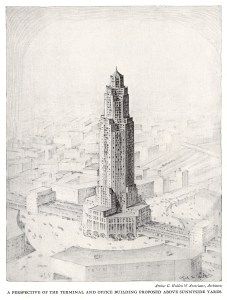 In the late 1920s and early 1930s, the Regional Plan Association floated constructing a tower at the yards. 