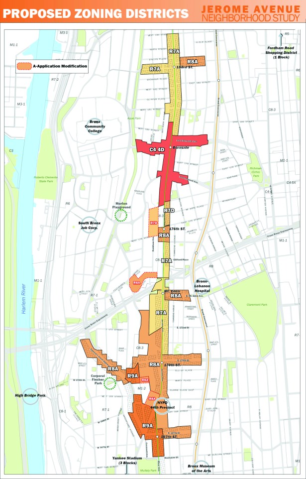 proposed zoning map cmyk A Massive Rezoning Promises to Remake the Central Bronx