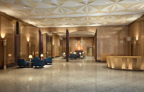 Ralph Walker Gets a Third Makeover at Newarks Historic Telecom Building walker house lobby rendering Ralph Walker Gets a Third Makeover at Newarks Historic Telecom Building